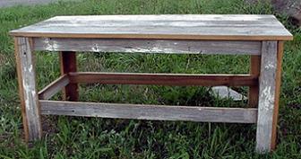 Country Decor - Reclaimed Barn Wood - Weathered Barn Wood Table-Bench